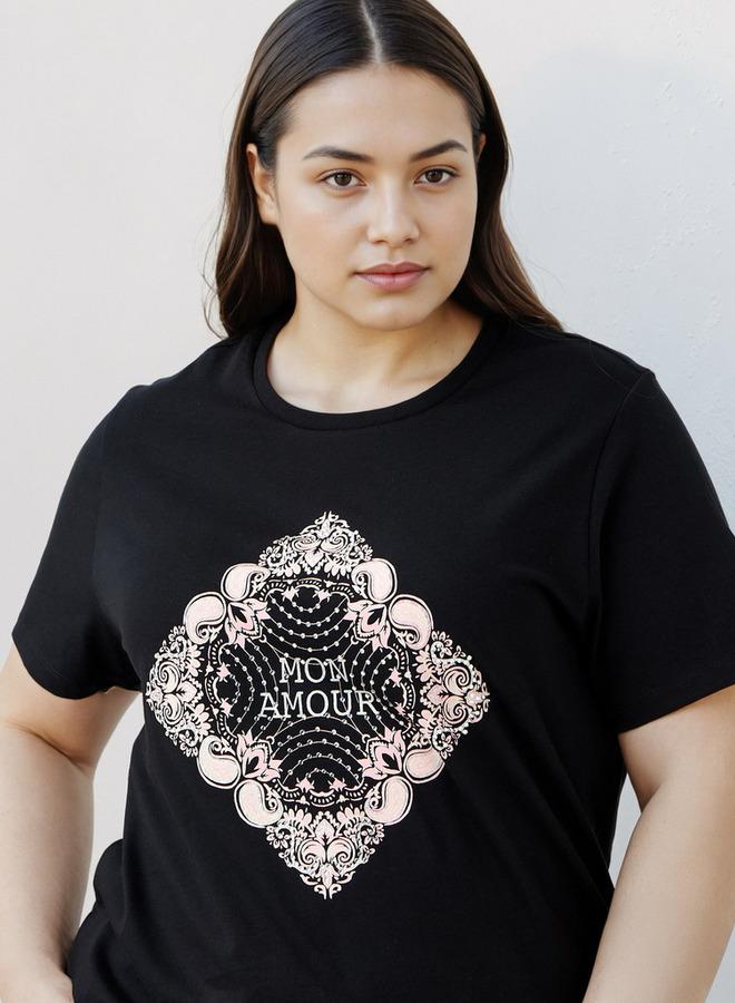  أولا بوبكن تيشيرت بطبعة جرافيك مقاس كبير من أولا بوبكن - Image 1